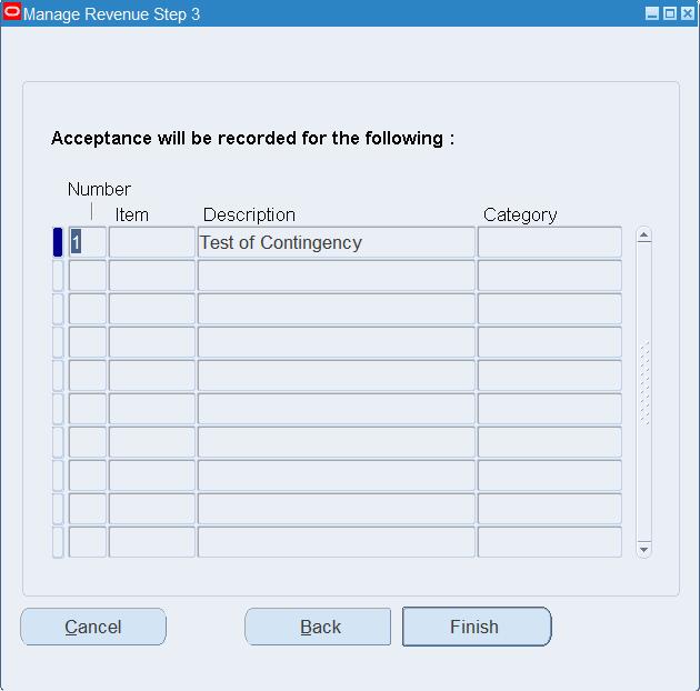 You can select the Line Revenue Contingencies option