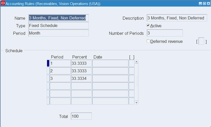 If you want to delay specifying the revenue recognition schedule, check the Deferred Revenue check box.