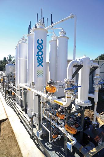 Fast Cycle PSA Technology Xebec s compact, Fast Cycle Pressure Swing Adsorption (PSA) is designed to upgrade biogas feed streams containing CO2, H2O, H2S, and high amounts of N2 and O2 (total molar