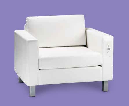 (white vinyl) 37"L 31"D 33"H POWERED DETAIL Powered Seating Empower attendees at your