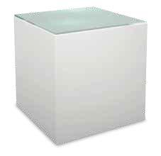 A) CUBL20 Edge LED Cube Ottoman (white plastic) 20"L 20"D 20"H A/C