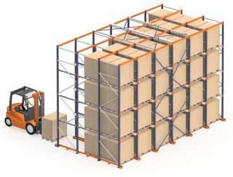 The choice of construction system depends on the height of the racking units, the weight of the pallets, the epth of