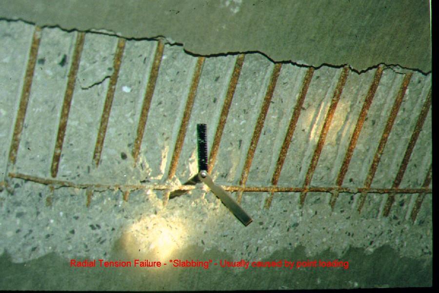 radial tension failure slabbing typically