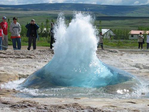 Groundwater that Is Hot Geyser: a thermal spring that intermittently erupts steam and boiling water.