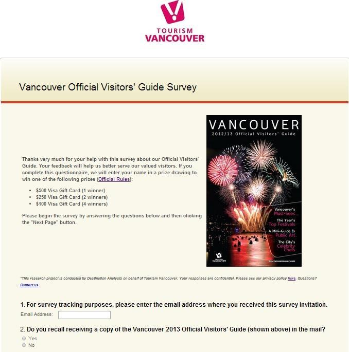 METHODOLOGY This research employed an online survey methodology to collect data from visitor guide requestors.