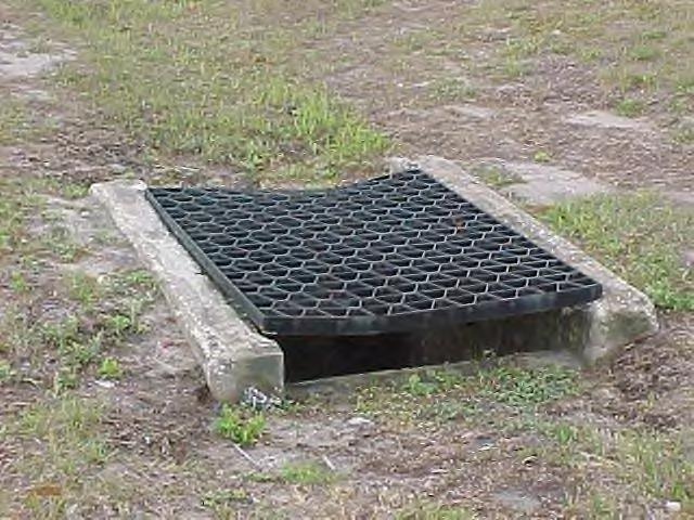 This inlet grate is not seated
