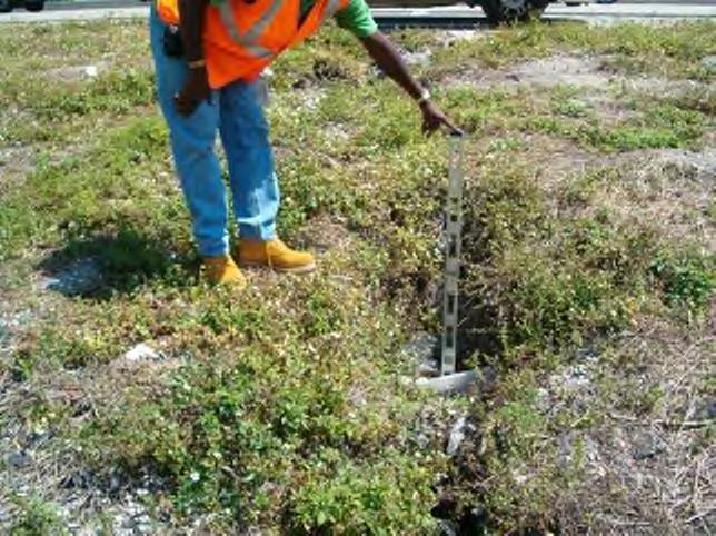 Evaluation Survey the sample point for deviations which may include ruts, washouts and/or buildups. Any deviation greater than 6 inches does not meet desired maintenance conditions.