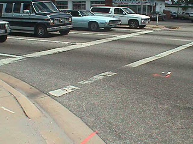 Curb markings and crosswalks on connecting side streets are not to be evaluated for nighttime reflectivity.