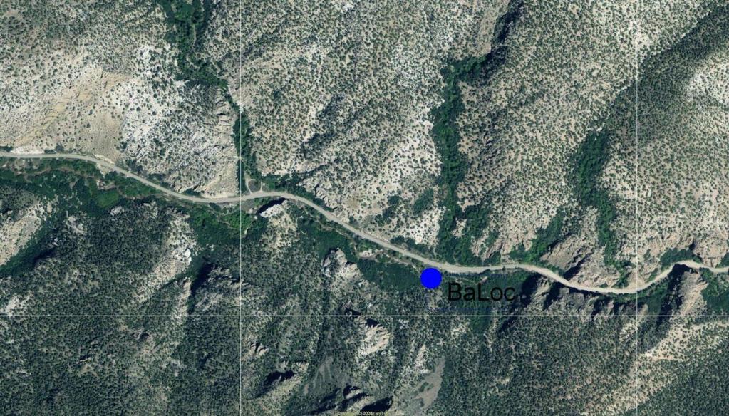 Figure 3: Aerial photograph of the location of the proposed middle Clear Creek fish barrier just