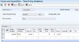 Entering Hours and Quantities 5. Case Entry Add Mode (P90CG504) Specify the version that you want to use when calling the Case Entry program (P90CG504) in Add mode.