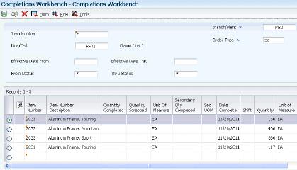 Completing Rate Schedules Figure 11 5 Completions Workbench form 11-34 JD