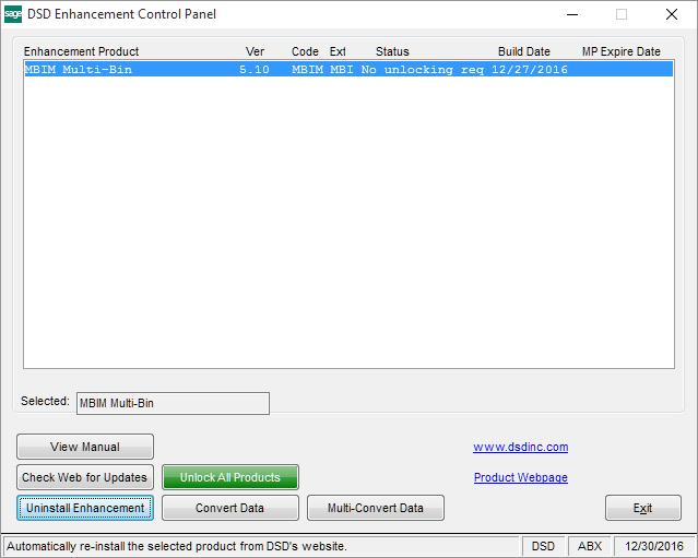 Piecework for Payroll & TimeCard 25 Section E: Uninstall DSD Enhancements A DSD Enhancements Uninstall Utility has been provided for the purposes of