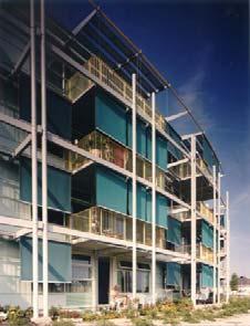 In residential buildings, the double loaded corridor configuration allows windows on only one wall in most suites.