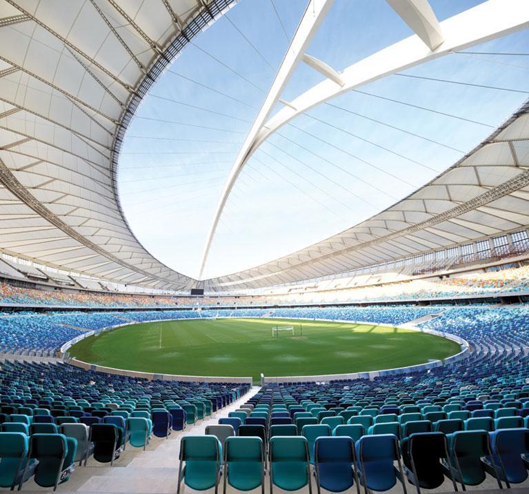 A World Green First Stadium In The Design Of The Roof Arch Foundation 90 percent of the labor used was local 85 percent of the materials used were locally sourced.