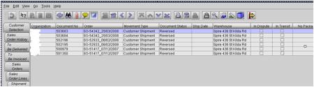 9.1.1.5 All Shipments of the Customer This tab shows all shipments (not just the ones related to