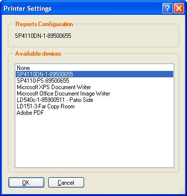 Printer Setup (continued) 4 4. Choose the printer where you would like your reports/labels to print and click OK. 5.