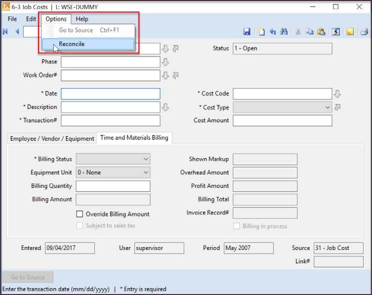 How to locate manual job cost entries