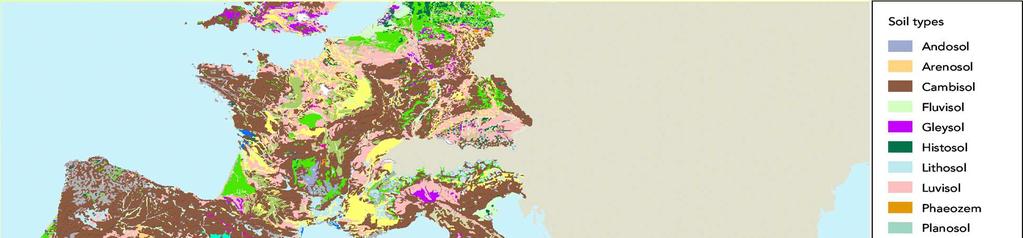 Soil Map Map presentation of Corine European soil