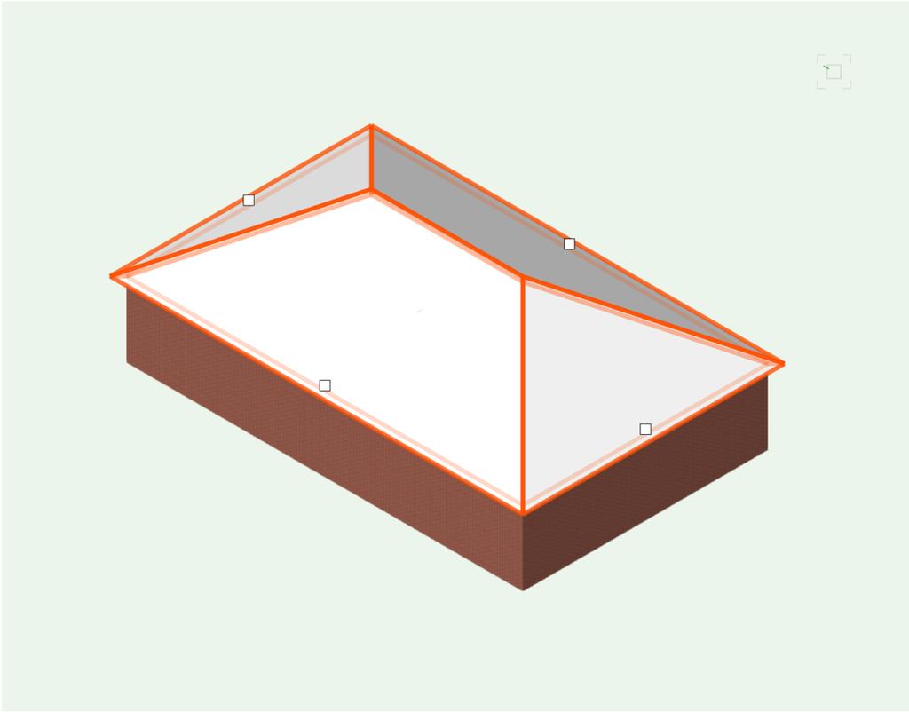 When we look at the roof in 3D we can see that it is placed appropriately.
