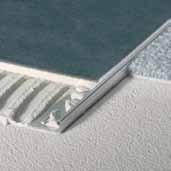 Trims for wall, floor and counter top tile applications Blanke Edge Protector Trim 2,8 h Brass & Aluminium Blanke Edge Protectors should be used where tile edges are not protected by grout joints and