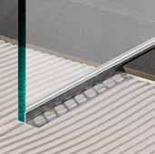 Inclined and shower profiles Important note: Orientation aid: left and right stop when viewing the linear drainage Take care with new material surfaces in mat black here!