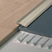 The profile is comprised of a base and an aluminium cap profile which is inserted into the base after the adjoining floor surface has been installed.
