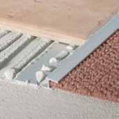 Transition and renovation profiles Blanke Carpet Trim The Blanke Carpet Trim is available in aluminium, brass and stainless steel.