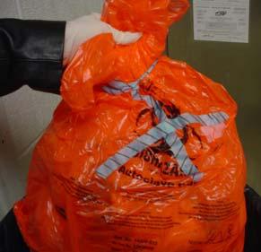 Limit the use of orange plastic bags to biohazard waste that must be autoclaved before disposal or incinerated. All biohazard bags must be orange in color as of June 2012.