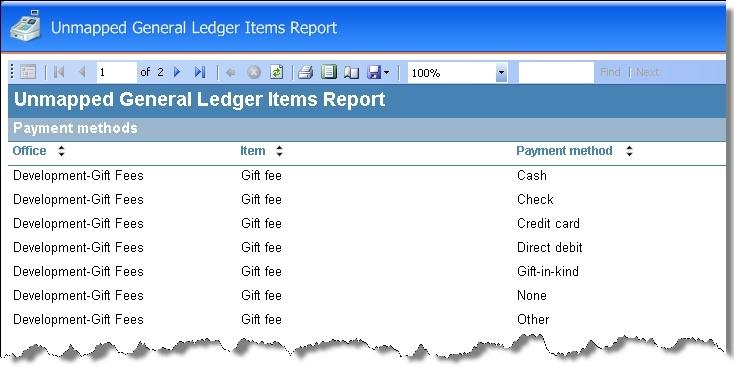 PROGRA M REP ORTS 206 The report displays all the items not mapped to a GL account, sorted by office and item.