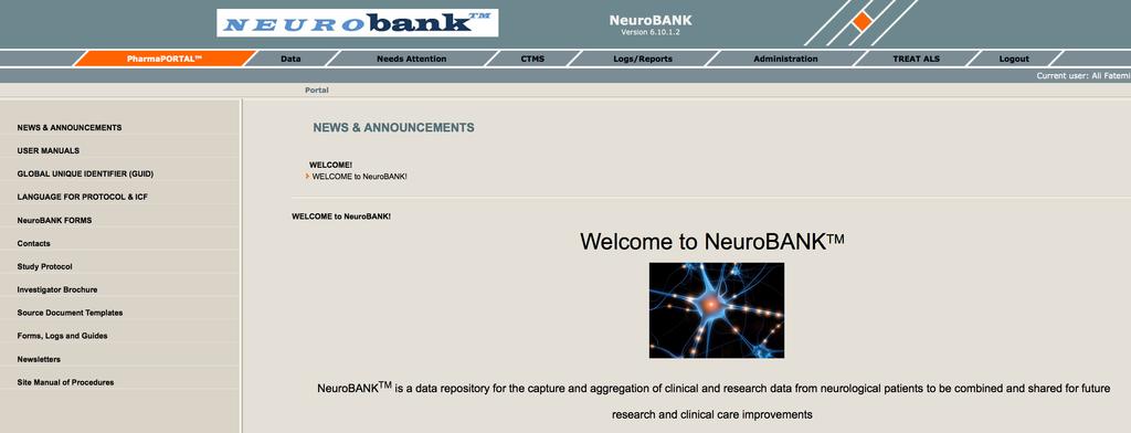 NeuroBANK physician portal Current'Number'of'pa/ents'enrolled'for' ALD'Natural'History '