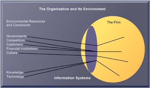 Organizations and Information Systems Environments and Organizations Have a Reciprocal Relationship Environments shape what organizations can do, but organizations can influence their environments