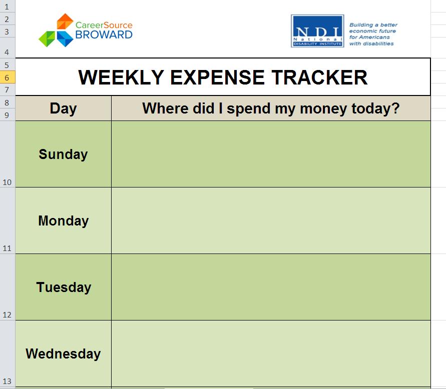 Weekly Expense Tracker Getting back to
