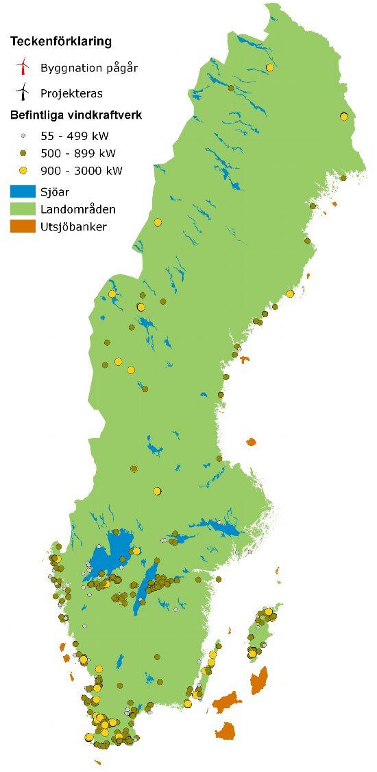 Wind power in Sweden 1600 1400 1200 1000 800 600 400 200 0 Effect MW Production