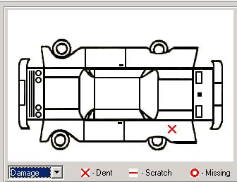 Vehicle Damage If you have a laser printer, the Vehicle Damage diagram can be printed on your rental agreement.