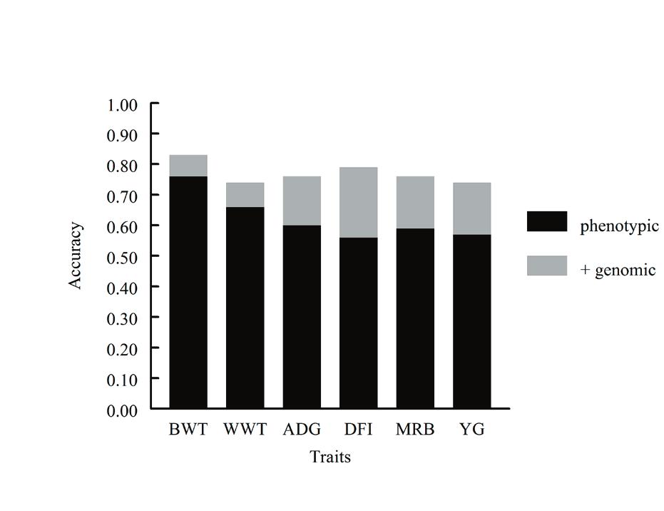 798 Value of genomics in breeding objectives for beef cattle For individual traits in the terminal objective, selection response is increased through the use of genomic predictors by 9% to 41% with