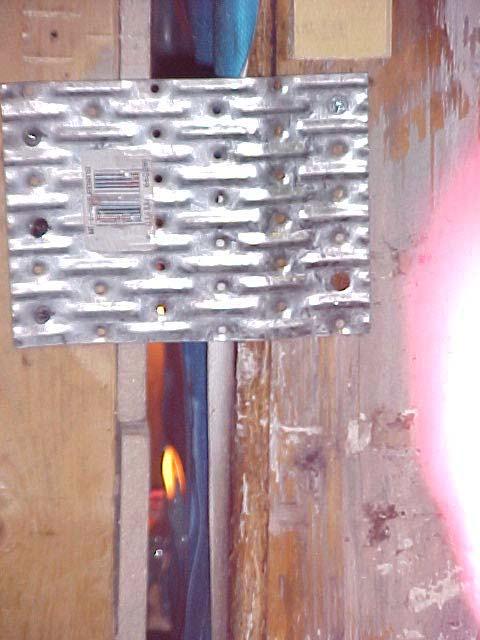 Showing flames entering the cavity 7