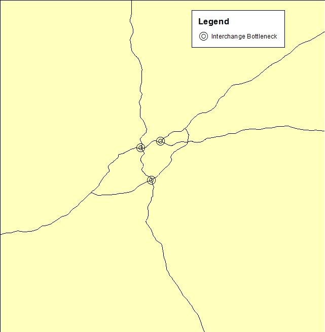 Figure 4-1. Interchange bottleneck locations (GIS) 4.