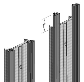 For horizontals, gaskets should extend 1/4 beyond each end of the pressure plate. For vertical single story applications, gaskets should be flush with both ends of the pressure plate.