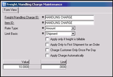 Setting It Up Setting Up Freight Adder/Handling Charge ID (Freight/Handling Charge Maintenance) Navigation Path: Order Entry > Maintenance > Freight/Handling Charge Maintenance Create Freight