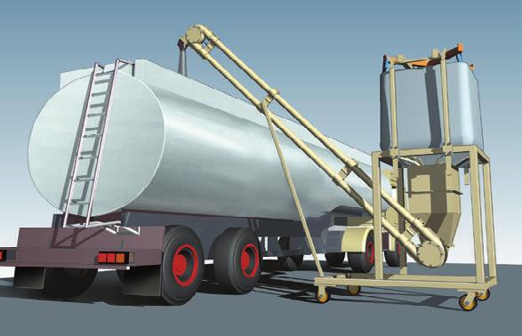 An AMC with multiple inlets delivers cement, sand, ash & recycled