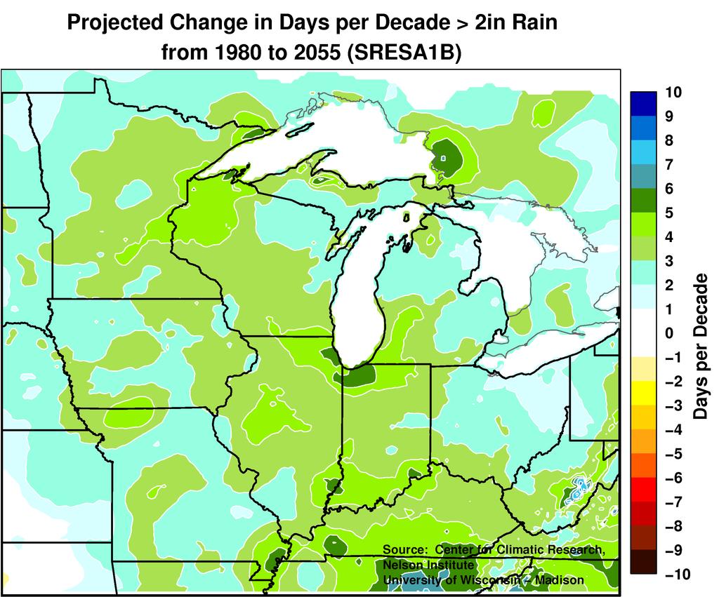 Projected changes in Wisconsin s precipitation