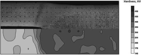 Microstructure and Mechanical Properties of Resistance Spot Welded Advanced High Strength Steels 1633 Fig. 8 Hardness Mapping of DP600. Fig. 11 XRD results for BM, HAZ and FZ of TRIP spot weld. Fig. 9 Fig.