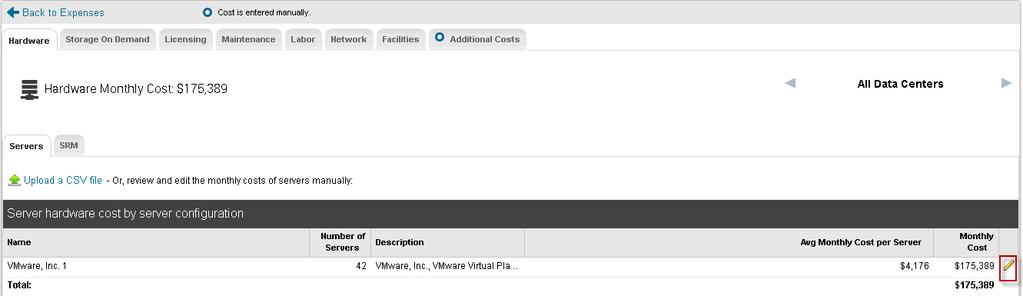 how vrealize Business for Cloud calculates and displays the cost.