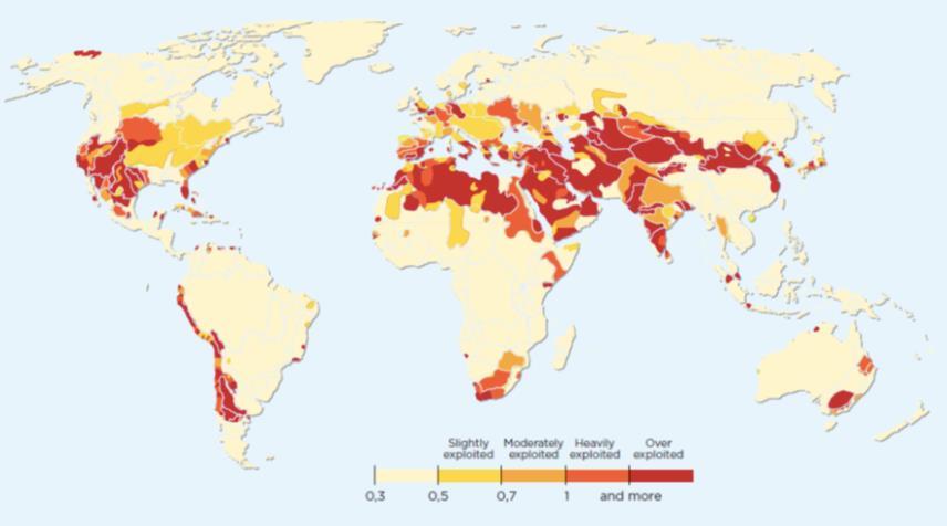 Vulnerability in West Asia/North Africa to Water Scarcity About 90% of the West Asia & North Africa region is