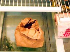 Place in paper bag in refrigerator Bring
