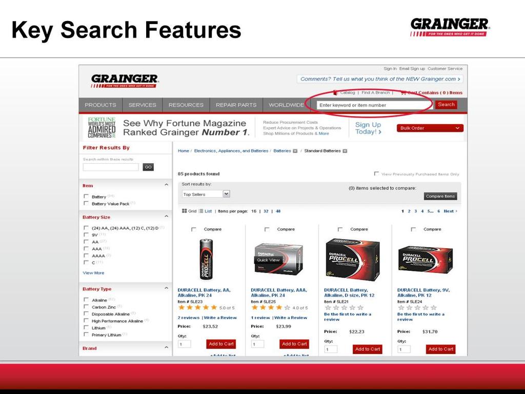 I am sure you have customers that comment about our search capabilities.