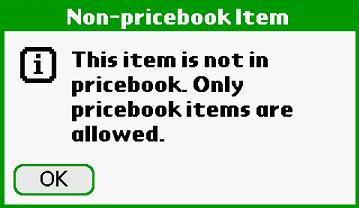 Non Pricebook Items Note: If scan an item that is currently not in