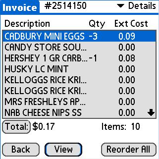 Invoices with credits: Apart from the items whose ordered quantity equals the shipped quantity,