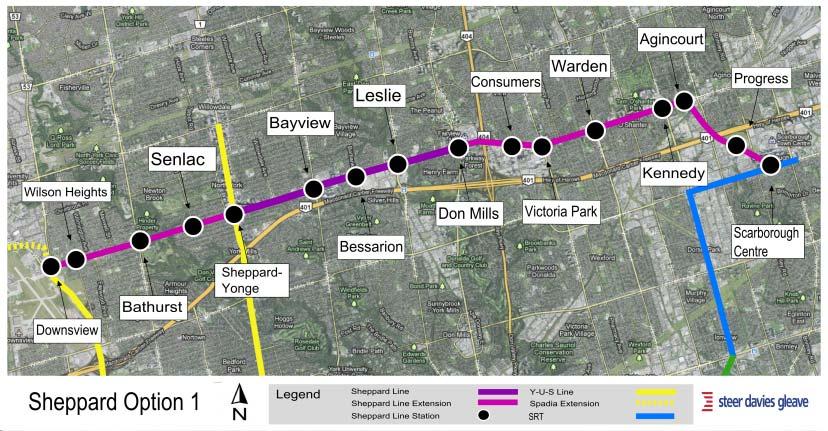 It is important to note that while the Sheppard Subway Extensions project is the focus of this analysis, it is part of a broader transit system being planned by the City, which also includes the