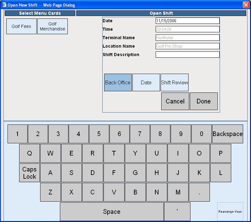 Figure 5 Back Office screens Set Menu Cards (Back to POS Site Map) When you have